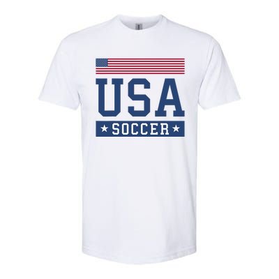 Funny USA Soccer  American Flag Soccer Fan  Softstyle CVC T-Shirt