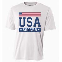 Funny USA Soccer  American Flag Soccer Fan  Cooling Performance Crew T-Shirt