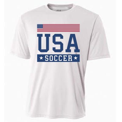 Funny USA Soccer  American Flag Soccer Fan  Cooling Performance Crew T-Shirt