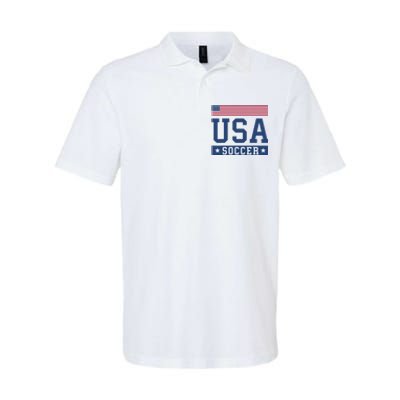 Funny USA Soccer  American Flag Soccer Fan  Softstyle Adult Sport Polo