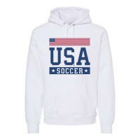 Funny USA Soccer  American Flag Soccer Fan  Premium Hoodie