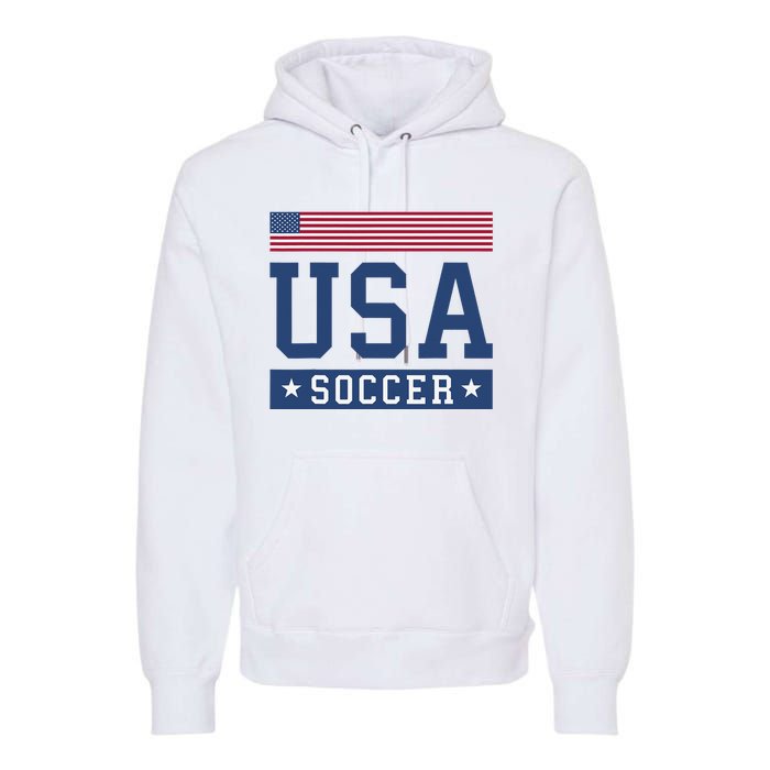 Funny USA Soccer  American Flag Soccer Fan  Premium Hoodie