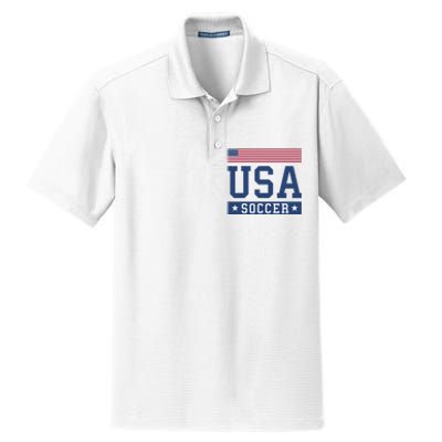 Funny USA Soccer  American Flag Soccer Fan  Dry Zone Grid Polo