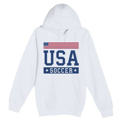 Funny USA Soccer  American Flag Soccer Fan  Premium Pullover Hoodie