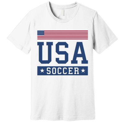 Funny USA Soccer  American Flag Soccer Fan  Premium T-Shirt