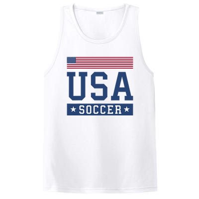 Funny USA Soccer  American Flag Soccer Fan  PosiCharge Competitor Tank