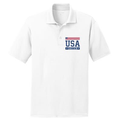 Funny USA Soccer  American Flag Soccer Fan  PosiCharge RacerMesh Polo