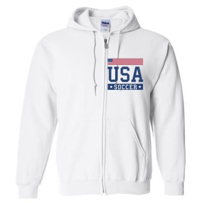 Funny USA Soccer  American Flag Soccer Fan  Full Zip Hoodie