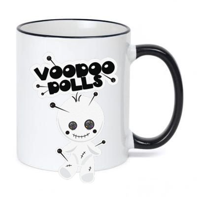 Funny Unique & Spooky Halloween Voodoo Doll Gift Cute 11oz Black Color Changing Mug