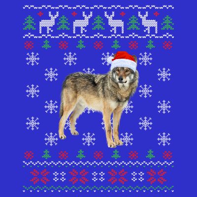 Funny Ugly Sweater Xmas Animals Christmas Wolf Lover Gift T-Shirt