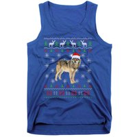 Funny Ugly Sweater Xmas Animals Christmas Wolf Lover Gift Tank Top