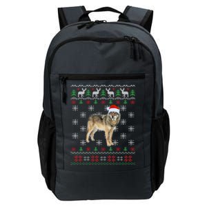 Funny Ugly Sweater Xmas Animals Christmas Wolf Lover Gift Daily Commute Backpack