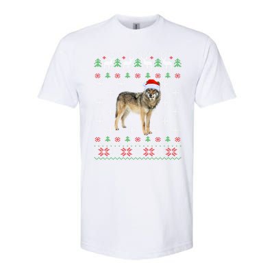 Funny Ugly Sweater Xmas Animals Christmas Wolf Lover Gift Softstyle® CVC T-Shirt