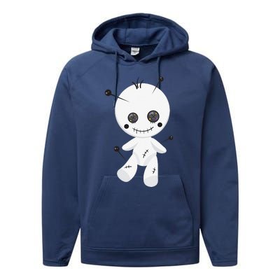 Funny Unique & Spooky Halloween Voodoo Doll Gift Performance Fleece Hoodie