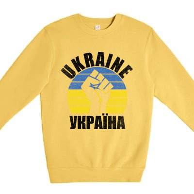 Free Ukraine Stand With Ukraine Ukrainian Support Ukraine Gift Premium Crewneck Sweatshirt