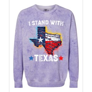 Flag Usa State Of Texas I Stand With Texas Colorblast Crewneck Sweatshirt