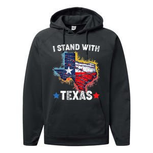 Flag Usa State Of Texas I Stand With Texas Performance Fleece Hoodie