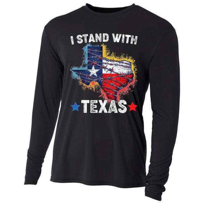 Flag Usa State Of Texas I Stand With Texas Cooling Performance Long Sleeve Crew