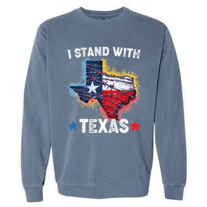 Flag Usa State Of Texas I Stand With Texas Garment-Dyed Sweatshirt