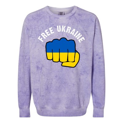 Free Ukraine Strong Colorblast Crewneck Sweatshirt