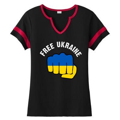 Free Ukraine Strong Ladies Halftime Notch Neck Tee