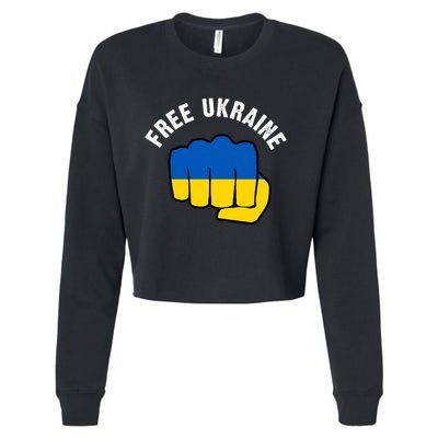 Free Ukraine Strong Cropped Pullover Crew