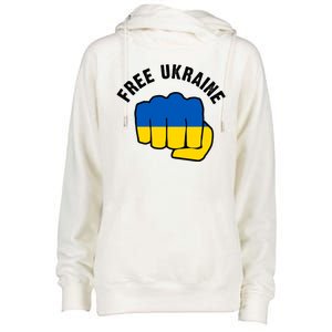 Free Ukraine Strong Womens Funnel Neck Pullover Hood