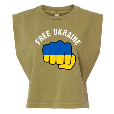 Free Ukraine Strong Garment-Dyed Women's Muscle Tee