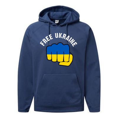 Free Ukraine Strong Performance Fleece Hoodie