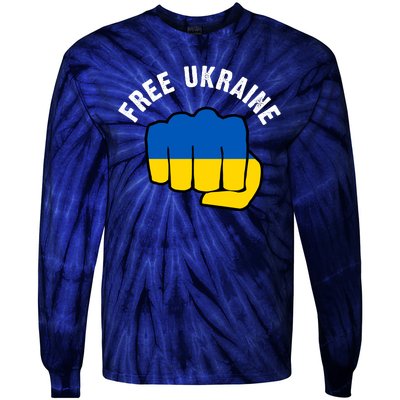 Free Ukraine Strong Tie-Dye Long Sleeve Shirt