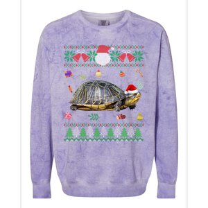 Funny Ugly Sweater Christmas Animals Santa Turtle Lover Gift Colorblast Crewneck Sweatshirt