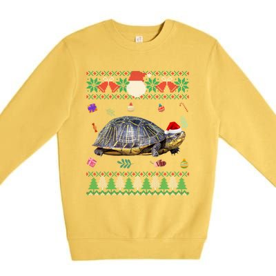 Funny Ugly Sweater Christmas Animals Santa Turtle Lover Gift Premium Crewneck Sweatshirt