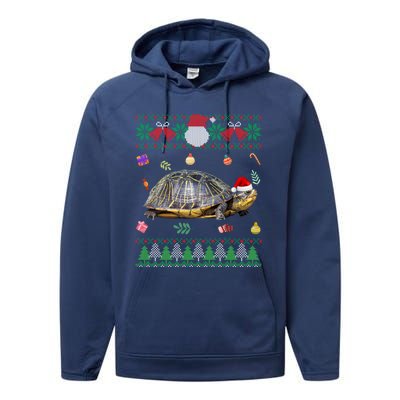 Funny Ugly Sweater Christmas Animals Santa Turtle Lover Gift Performance Fleece Hoodie