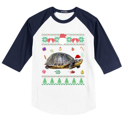 Funny Ugly Sweater Christmas Animals Santa Turtle Lover Gift Baseball Sleeve Shirt