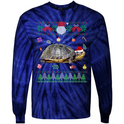 Funny Ugly Sweater Christmas Animals Santa Turtle Lover Gift Tie-Dye Long Sleeve Shirt