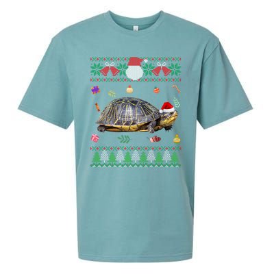 Funny Ugly Sweater Christmas Animals Santa Turtle Lover Gift Sueded Cloud Jersey T-Shirt