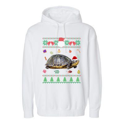 Funny Ugly Sweater Christmas Animals Santa Turtle Lover Gift Garment-Dyed Fleece Hoodie