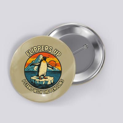 Flippers Up Stand With Penguins Support Nature Button