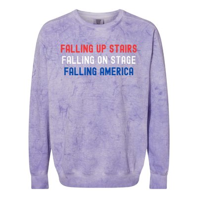 Falling Up Stairs Falling On Stage Falling America Colorblast Crewneck Sweatshirt