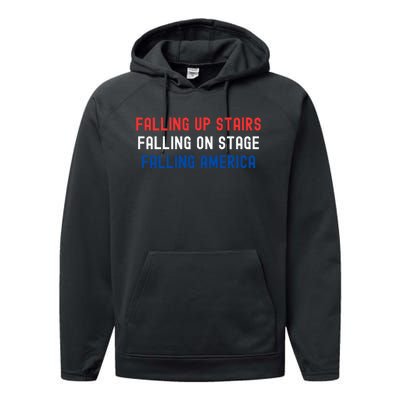 Falling Up Stairs Falling On Stage Falling America Performance Fleece Hoodie