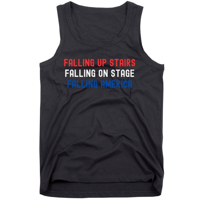 Falling Up Stairs Falling On Stage Falling America Tank Top