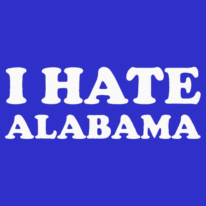 Funny US State Souvenir I Hate Alabama Button