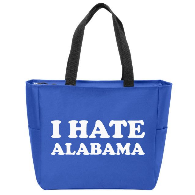 Funny US State Souvenir I Hate Alabama Zip Tote Bag