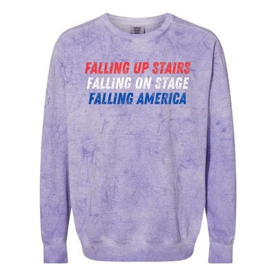 Falling Up Stairs Falling On Stage Falling America Colorblast Crewneck Sweatshirt