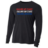 Falling Up Stairs Falling On Stage Falling America Cooling Performance Long Sleeve Crew