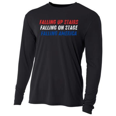 Falling Up Stairs Falling On Stage Falling America Cooling Performance Long Sleeve Crew