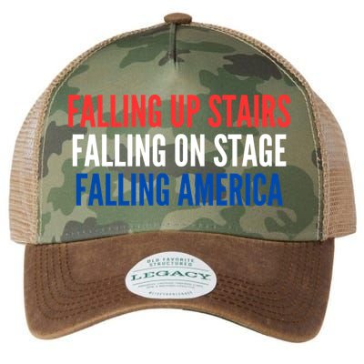 Falling Up Stairs Falling On Stage Falling America Legacy Tie Dye Trucker Hat