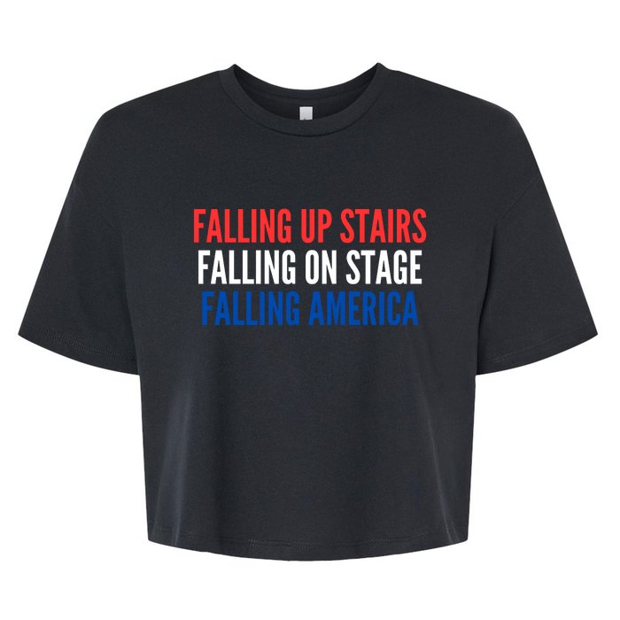 Falling Up Stairs Falling On Stage Falling America Bella+Canvas Jersey Crop Tee