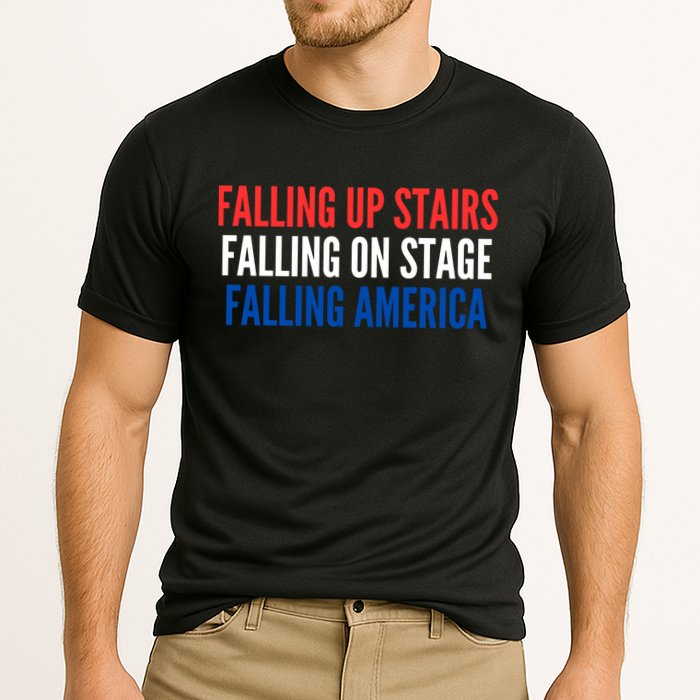 Falling Up Stairs Falling On Stage Falling America Cooling Performance Crew T-Shirt