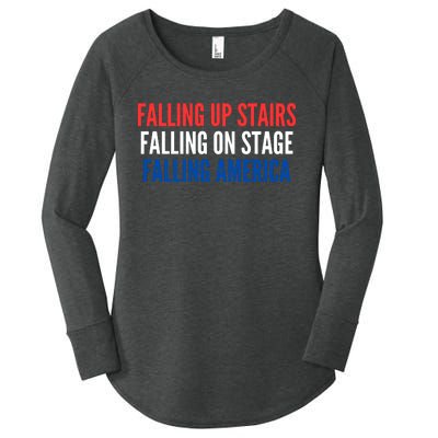 Falling Up Stairs Falling On Stage Falling America Women's Perfect Tri Tunic Long Sleeve Shirt